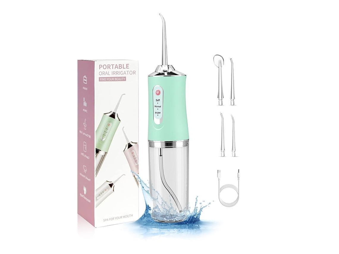 Irrigador Oral Digitallab Equipado Com 4 Bicos Diferentes E 3 Modos, É Fácil Remover Manchas De Fumaça (verde)