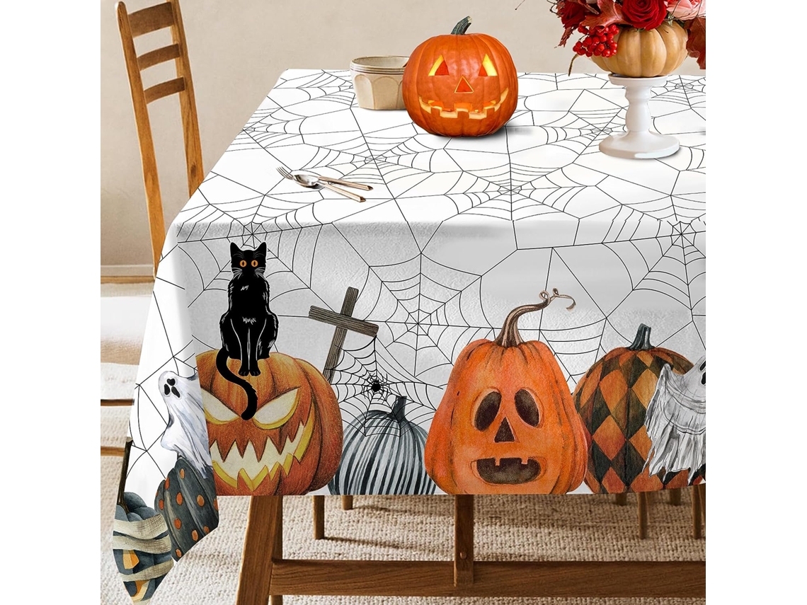 Toalha Mesa Halloween Retangular Cozinha Jantar Festa
