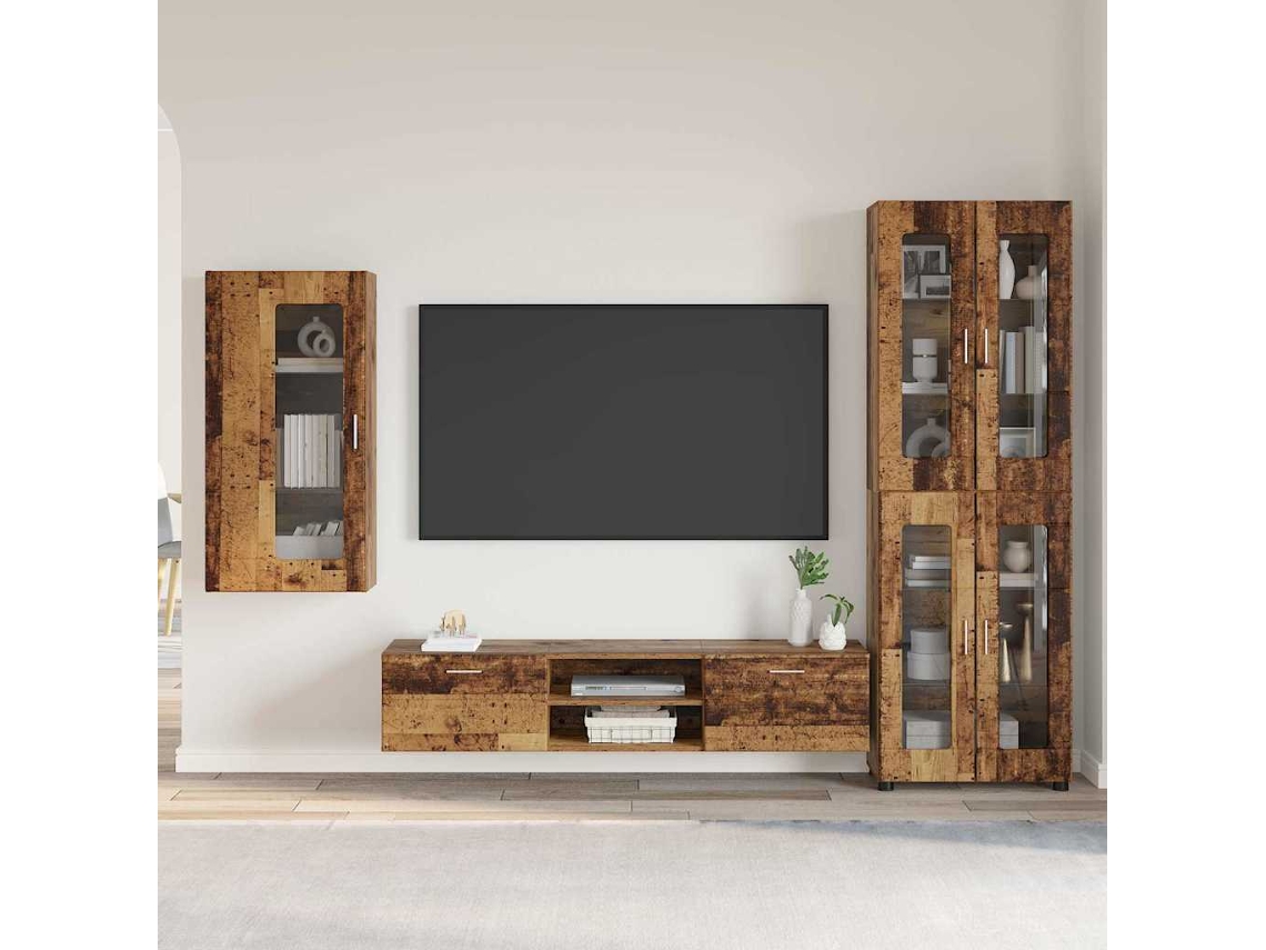 Vidaxl Conjunto De Móvel De Tv Florin 3 Unid. Madeira Antiga