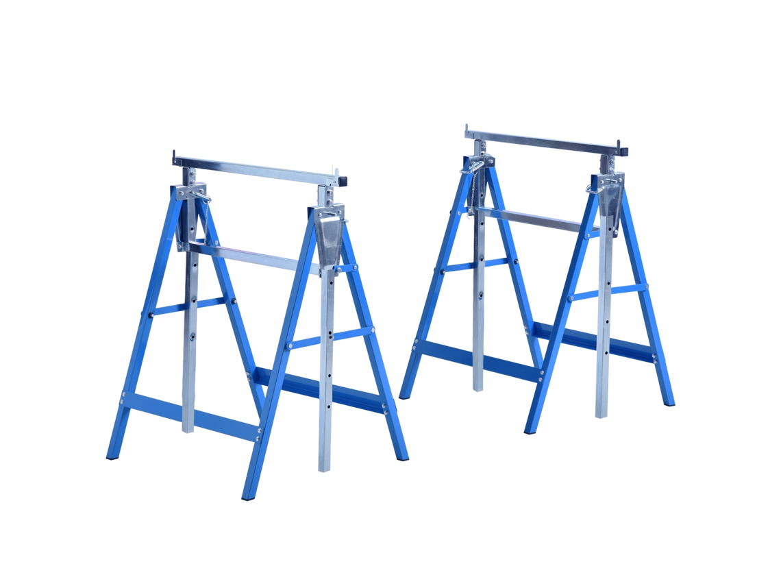 Conjunto de 2 Cavaletes Telescópicos, Azul e Prata BTFORUS
