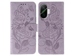 Capa Tipo Carteira Com Estampa De Borboleta Rosa E Couro Sintético, Roxa, Para Xiaomi Poco F7 5g E Redmi Turbo 4 Pro 5g