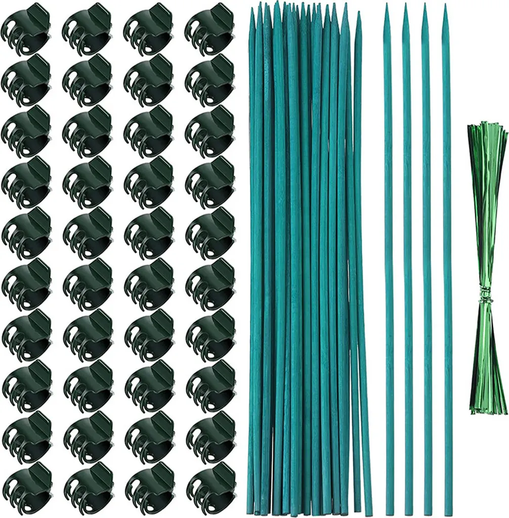 Suportes e Clipes para Plantas, Estacas de 30cm, Verdes | AQUAFORGE