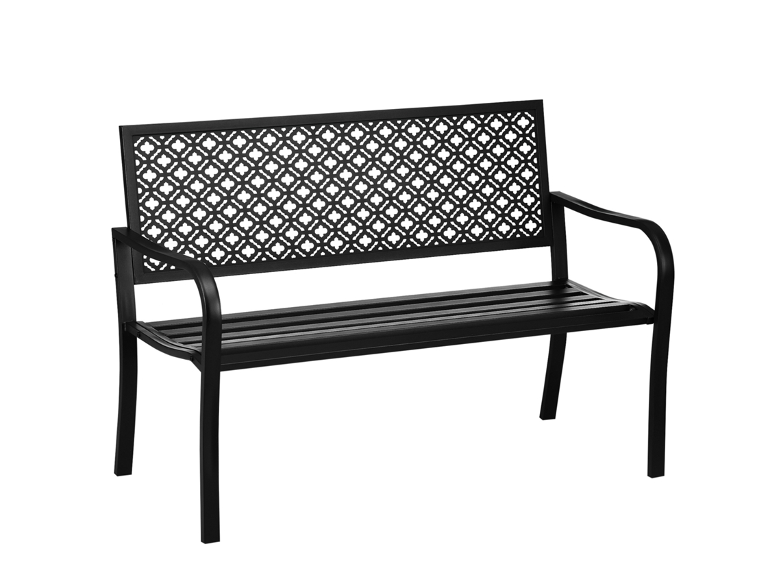 Banco de Jardim com Mesa, 2 Cadeiras de Madeira Maciça, Cinza, 152x70x83cm, com Furo para Guarda-sol | S/MARCA