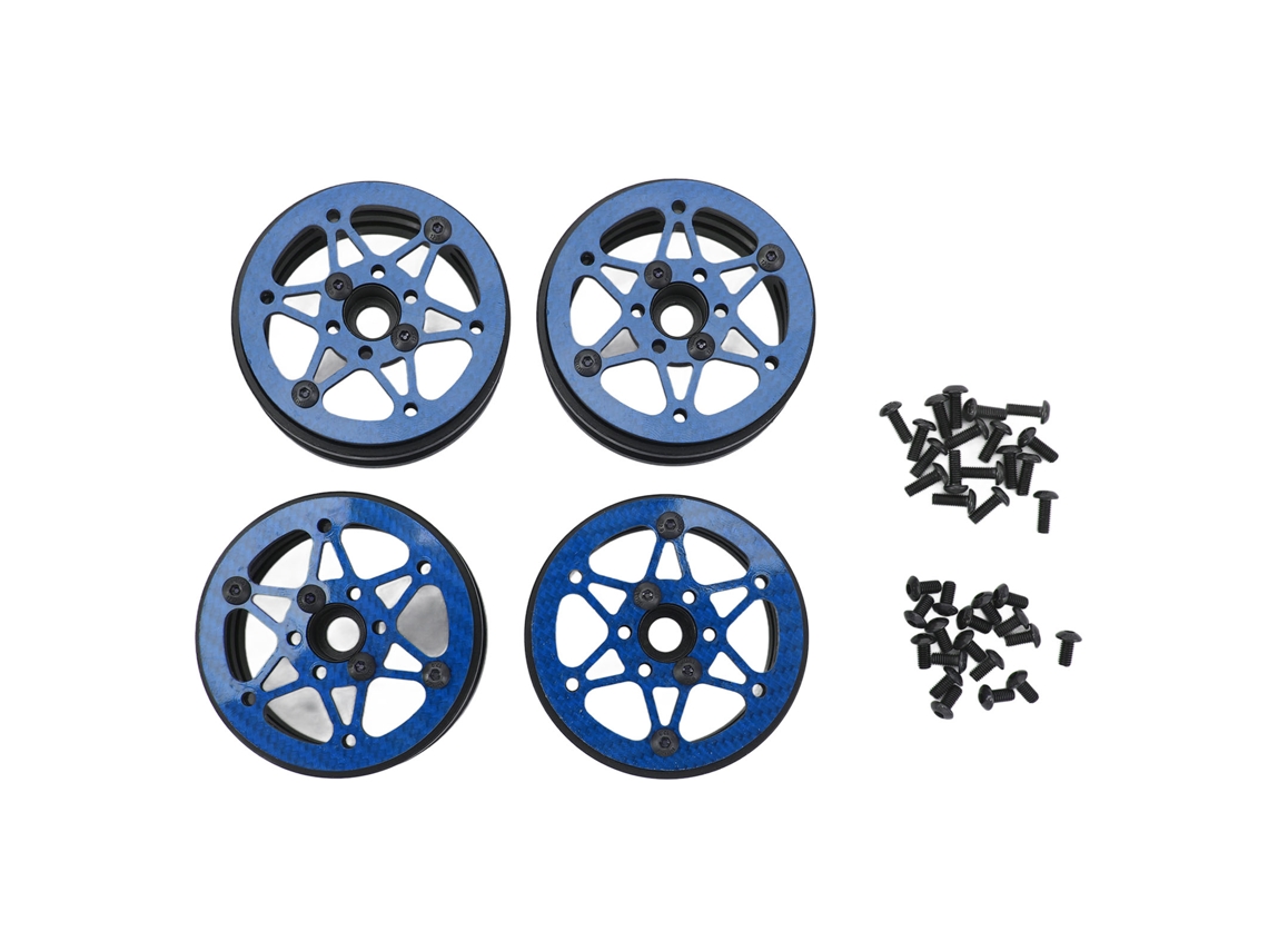 4 Pçs Aro De Roda Rc 1.9 Polegada Alta Resistência Hub De Roda Para Carro Rc 1/10 Azul
