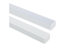 Perfil de Alumínio de Superfície com Cobertura Contínua para Fitas de LED de Até 20mm Branco 2M Branco Translúcido