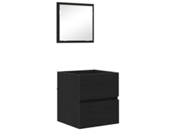 Armário de Banheiro com Gaveta Carvalho Preto MAISON EXCLUSIVE 41x38,5x45 cm