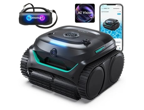 Aspirador de pó Wybot C2 Vision para piscina e caixa de som portátil para festas Tronsmart Bang Se