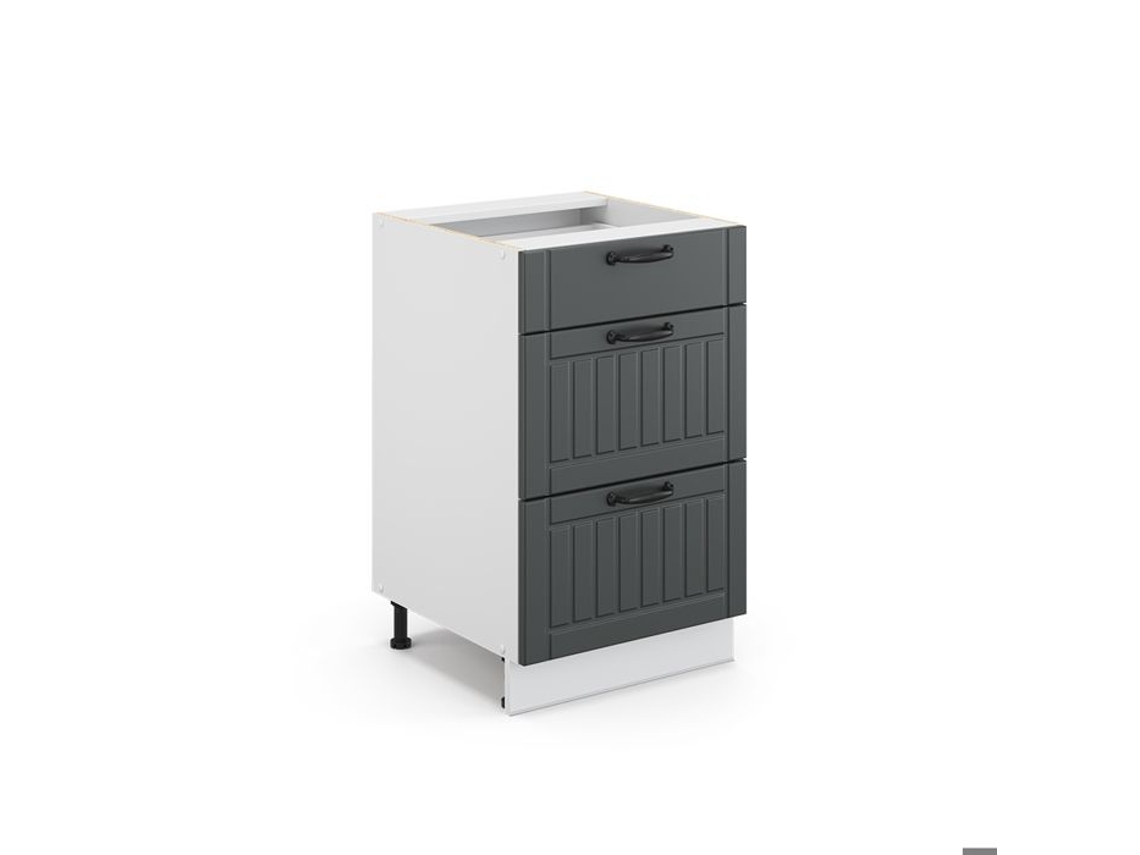 Móvel de cozinha baixo separado Fame-Line, 50 cm sem bancada, Country Antracite, Vicco