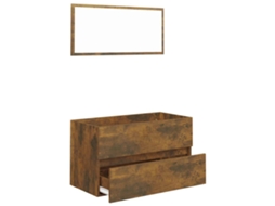 Bathroom Furniture Set, Bathroom Furniture Sets Vidaxl Marrom Madeira Processada (n/a)