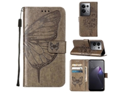 Capa De Celular Flip Em Couro Com Borboleta Em Relevo Para Oppo Reno8 Pro+