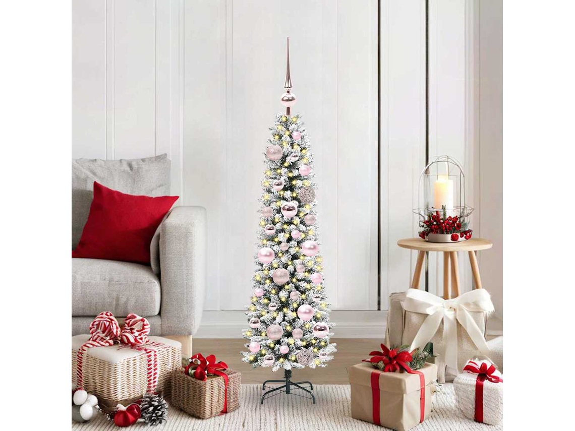 Vidaxl Árvore De Natal Artificial Branco 120 Cm Pvc, Metal E Plástico