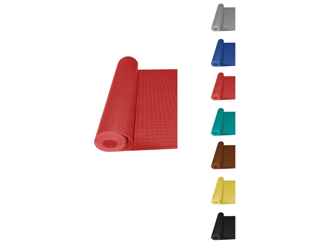 Jardin202 - Alfombra Caucho Antideslizante 10x1m - Punto Moneda - Colores Rojo |  (rojo)