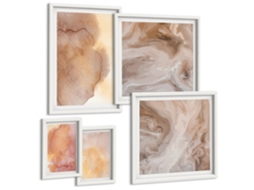 Conjunto De Pinturas Aquarelas Quentes Texturas Coloridas Espelharte (5 Peças)