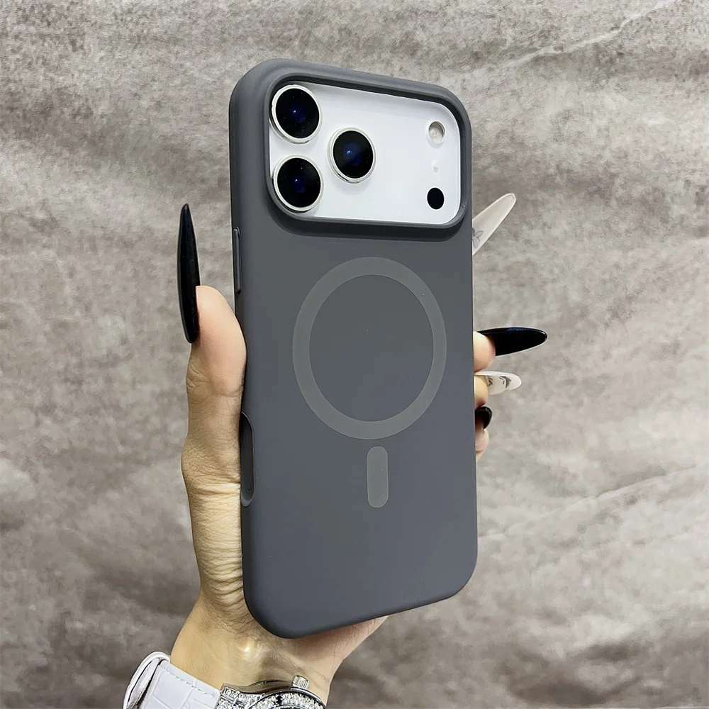 (iphone 13 Pro Max, Cinza) Capa Protetora Magnética Magsafe Para Iphone, Feita De Silicone.