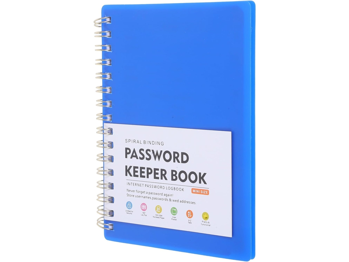 Caderno Espiral A6 Com Alfabéticas, Multiuso Gerenciar E Endereços Web, Papel Manchas, Cor Azul