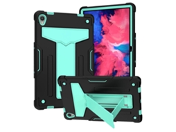Capa Protetora Plana De Pc + Silicone Com Suporte Em Formato De T, Cor Contrastante E Resistente A Impactos, Para Lenovo Tab P11 (tab-j606f).