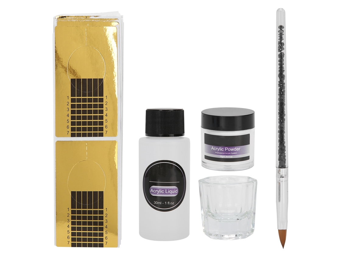 Kit De Esmalte Em Pó Cristal Rosalind Diy Acrílico Com Copo Líquido Ferramenta Profissional Para Unhas Branca