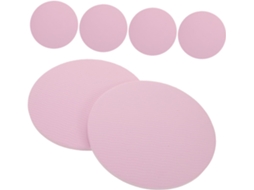 Conjunto de 6 tapetes de ioga redondos rosa MILISTEN com almofadas de apoio