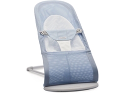 Bouncer Balance Soft BABYBJÖRN Mesh Sky Blue White com Moldura Cinza Claro