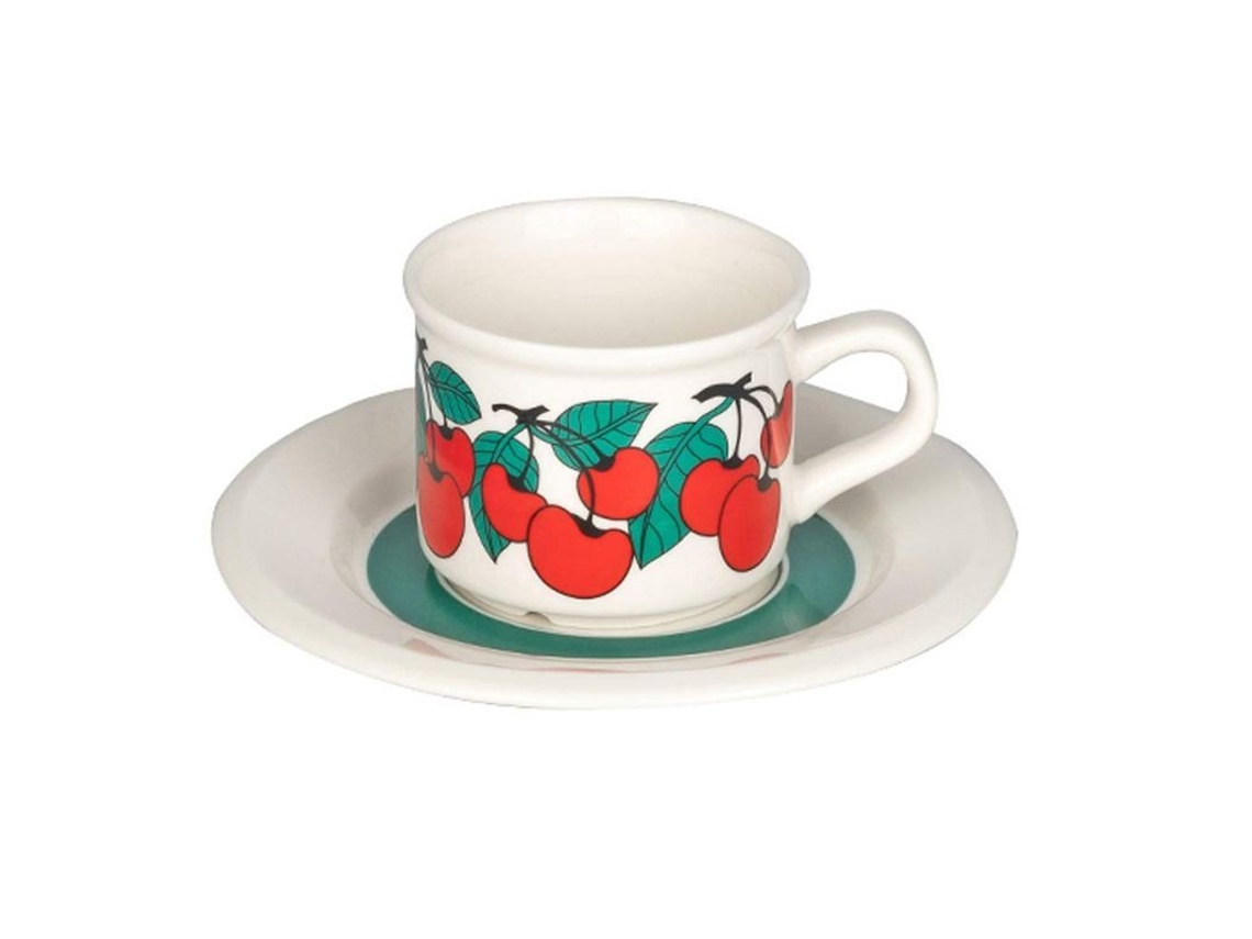 Conjunto Rebe de xícaras de porcelana resistentes ao calor com pires, próprias para micro-ondas, com alça, para café e leite.