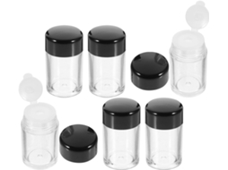 Conjunto de 6 recipientes plásticos vazios e leves de 3g para armazenamento de maquiagem.