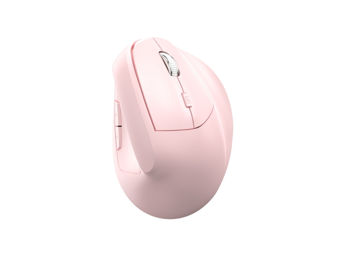 Rato Ergonómico Yizhood Sem Fios 2.4g Bluetooth Dual Mode Recarregável Rosa