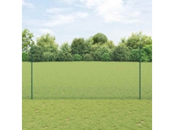 Vidaxl Cerca De Arame Soldado Com Postes 25 X 1,5 M Verde Malha