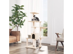 Vidaxl Árvore C/ Postes Arranhadores Sisal 142 Cm Cor Creme