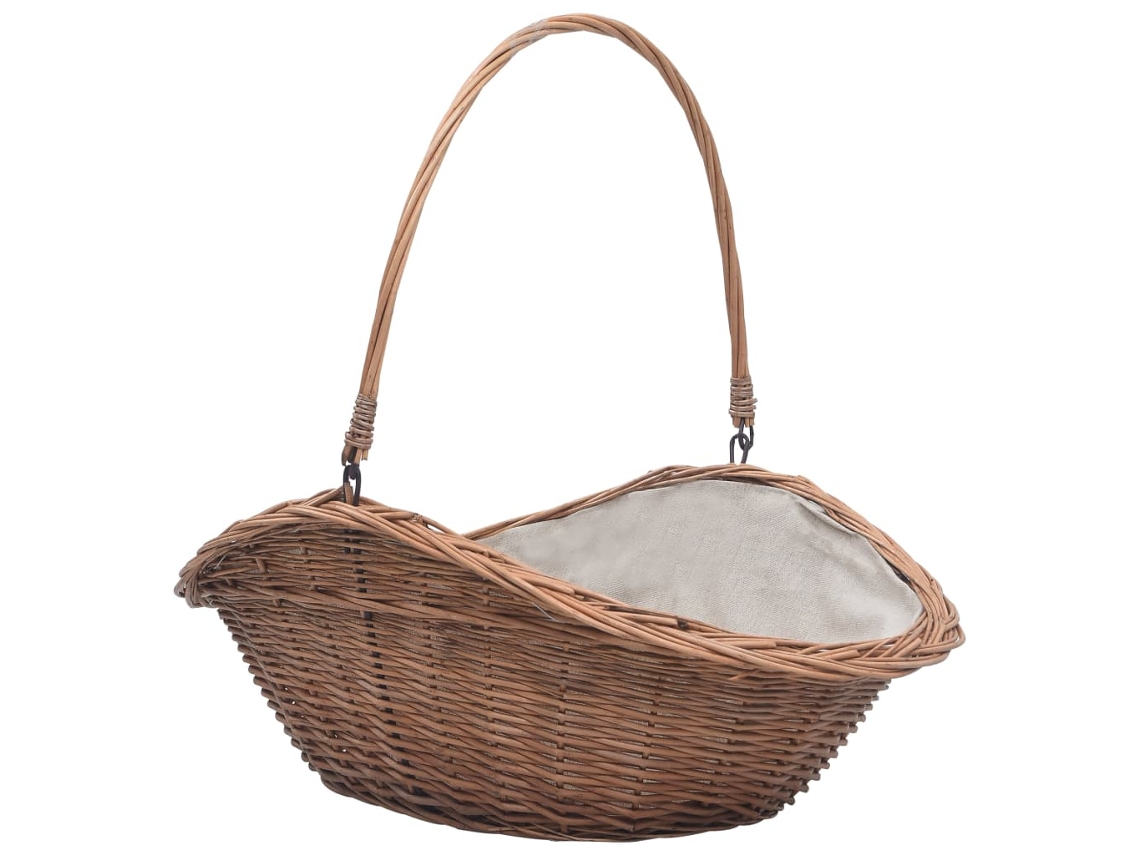 Vidaxl Cesto Para Lenha Com Pega 60x44x55 Cm Salgueiro Natural