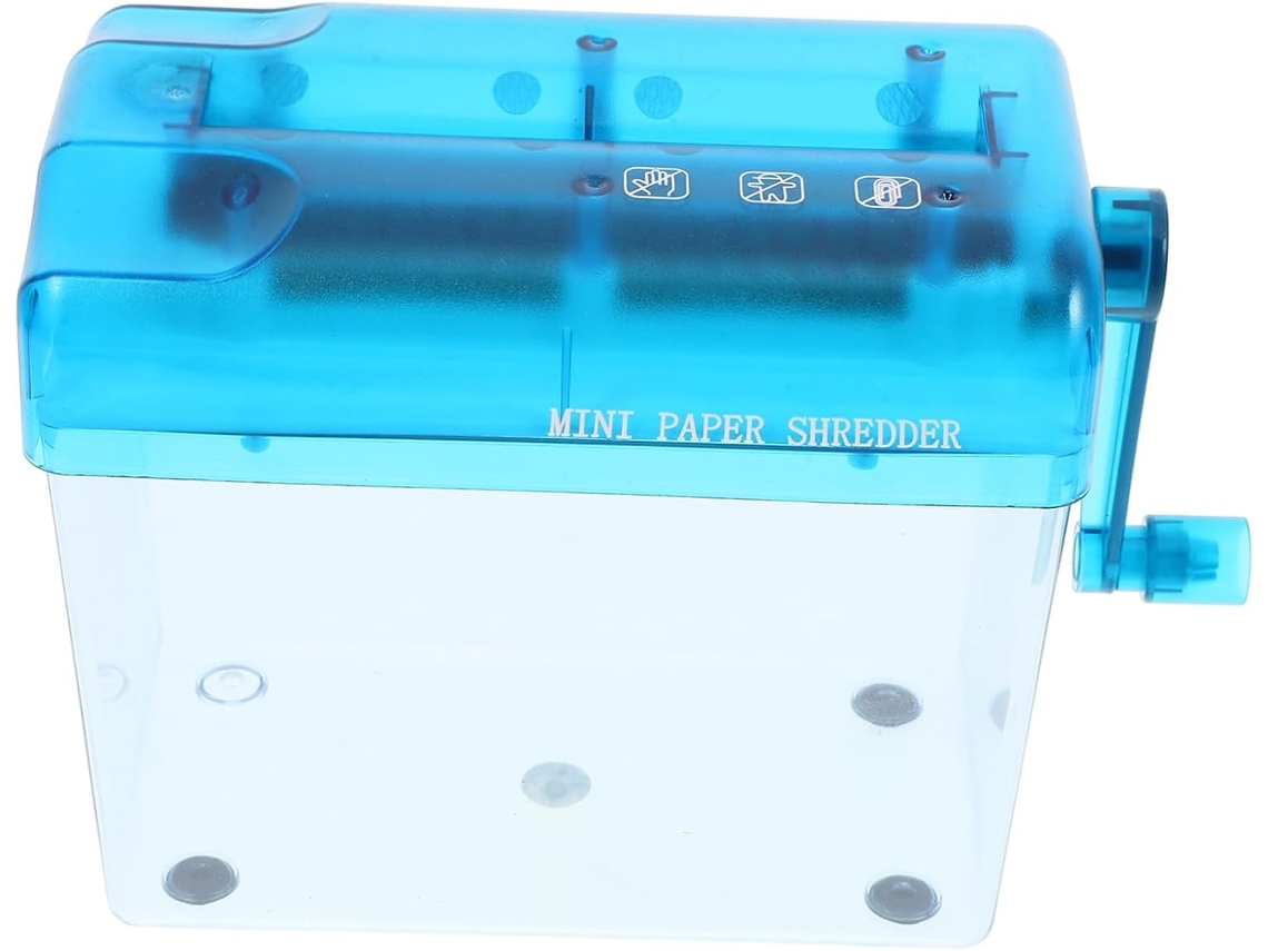 Plafope Destructeur De Documents Manuel De Table Bleu, Accessoire De Bureau Portable En Abs