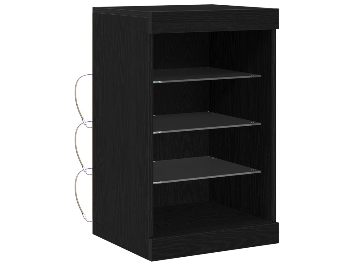 Conjunto 1 Aparador Led Vidaxl Preto Derivados De Madeira (41 X 37 X 67 Cm)