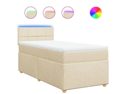 Box Spring Bed, Box Spring Beds Vidaxl Creme Tecido (100 X 200 Cm)