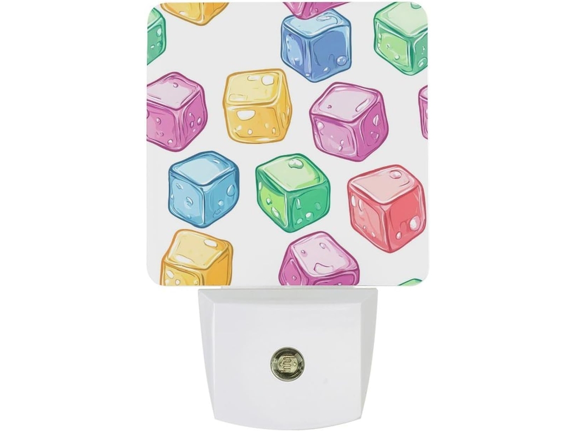 Luminária Noturna Colorida Em Formato De Balde Gelo, Luminária De Led Tomada Com Sensor Crepuscular
