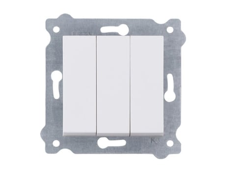 Interruptor Triplo Branco Bornes A Parafuso 213/01e Exen