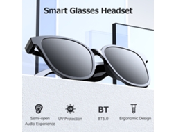 Óculos De Música Com Fones De Ouvido Sem Fio Inteligente Bt5.0, Proteção Uv, Esportivo, Vermelho
