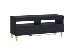 Vidaxl Gabinete De Tv Led Preto Derivados De Madeira