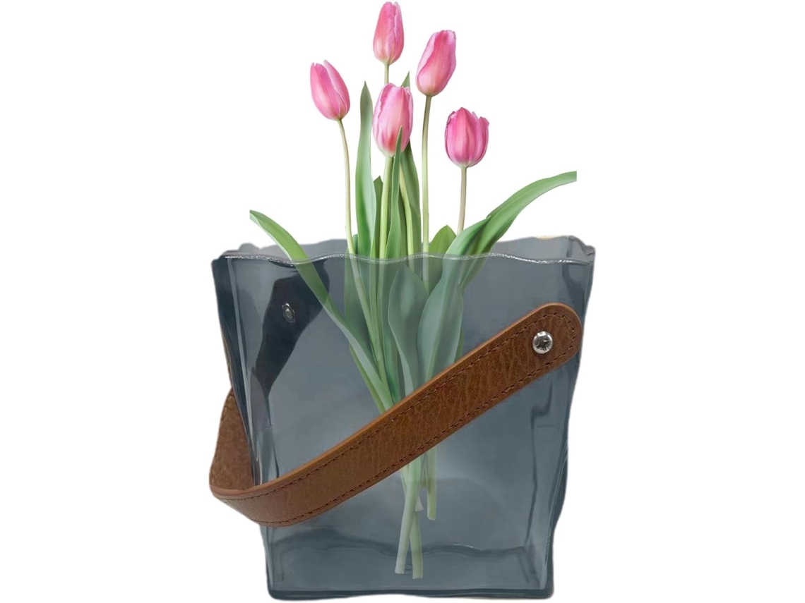Bolsa Em Formato De Vaso De Flores, Para | Formato De Vaso De Flores Plissado Com Alça, De