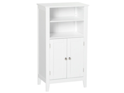 Móvel para banheiro com prateleiras ajustáveis e armário de 2 portas, em madeira, 50x30x93 cm branco BTFORUS