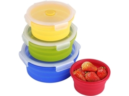2026 recipientes de Almacenamiento de Silicona Plegables Con Tapa Airtight para Cocina, Almuerzo Y Picnic 4 Piezas