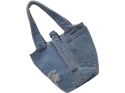 Bolsa Feminina Em Jeans Com Alça Leve, Estilo Vintage Casual, Ideal Para Passeios E Viagens.