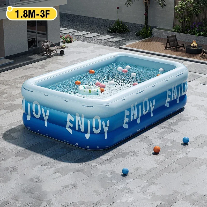 Piscina Inflável (1,8 M), Piscina Grande, Impermeável E Reforçada Para Uso Interno E Externo, Ideal Para Jogos Aquáticos No Quintal.