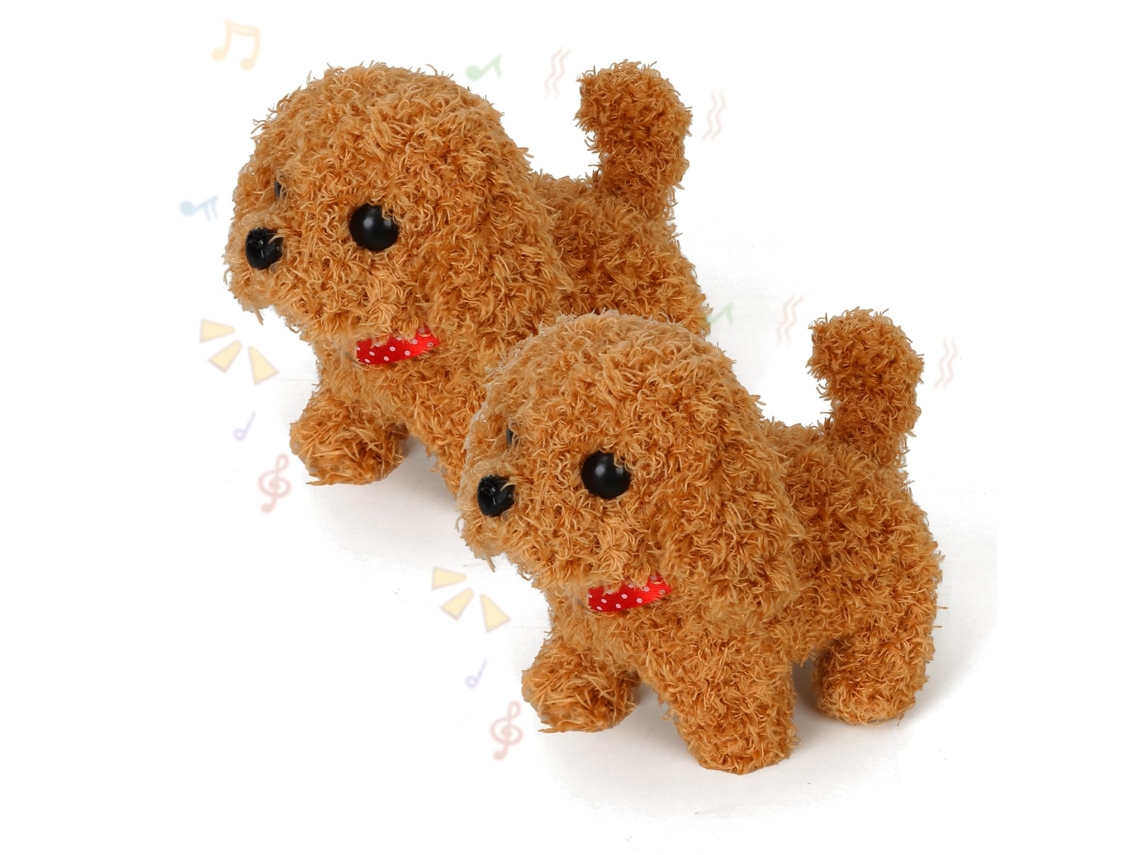Cachorros Robóticos Interativos, 2 Unidades Realistas. Andam e Latem. Pelúcia com Movimentos e Sons. Presente para Meninos e Meninas de 2 a 7 Anos.