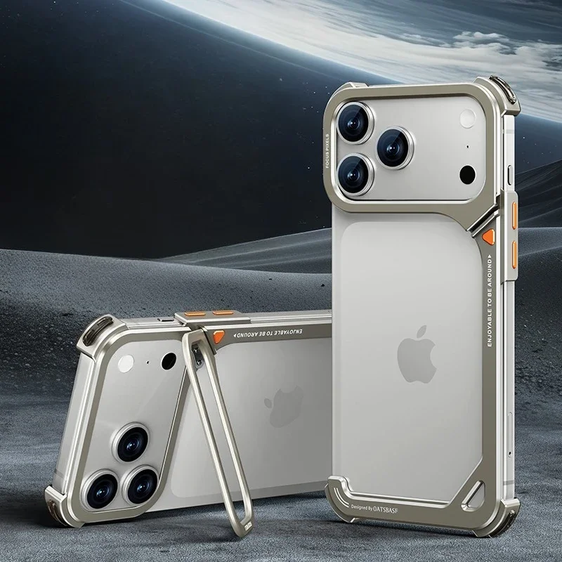 Capa Para Iphone 17 Pro (titânio), Compatível Com Magsafe, Com Suporte Para Lente.