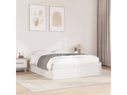 Cama Sem Colchão 140x190 Cm Madeira De Pinho Maciça Branco