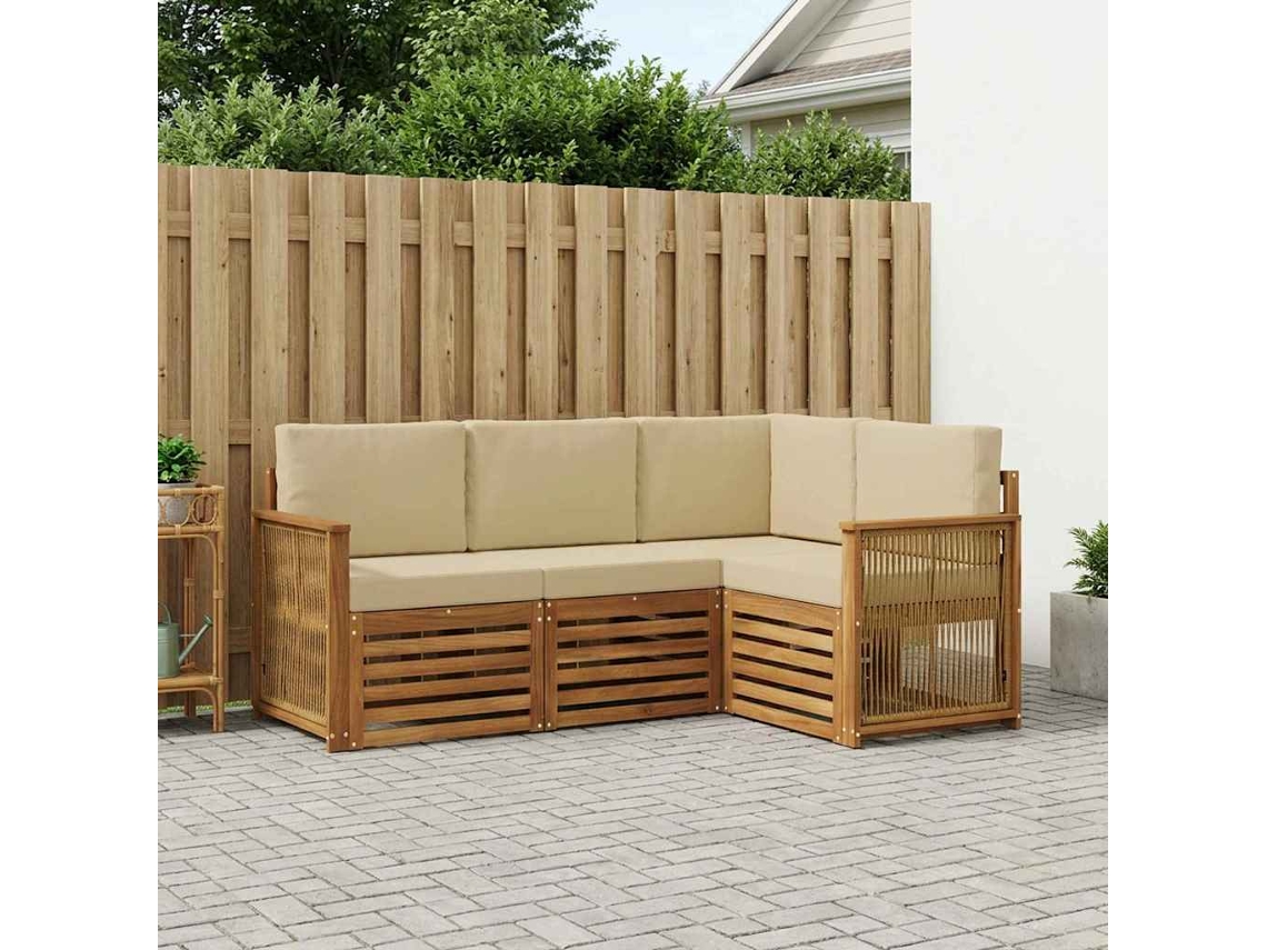 Vidaxl Conjunto De Sofás Para Exterior 4 Unid. Poliéster
