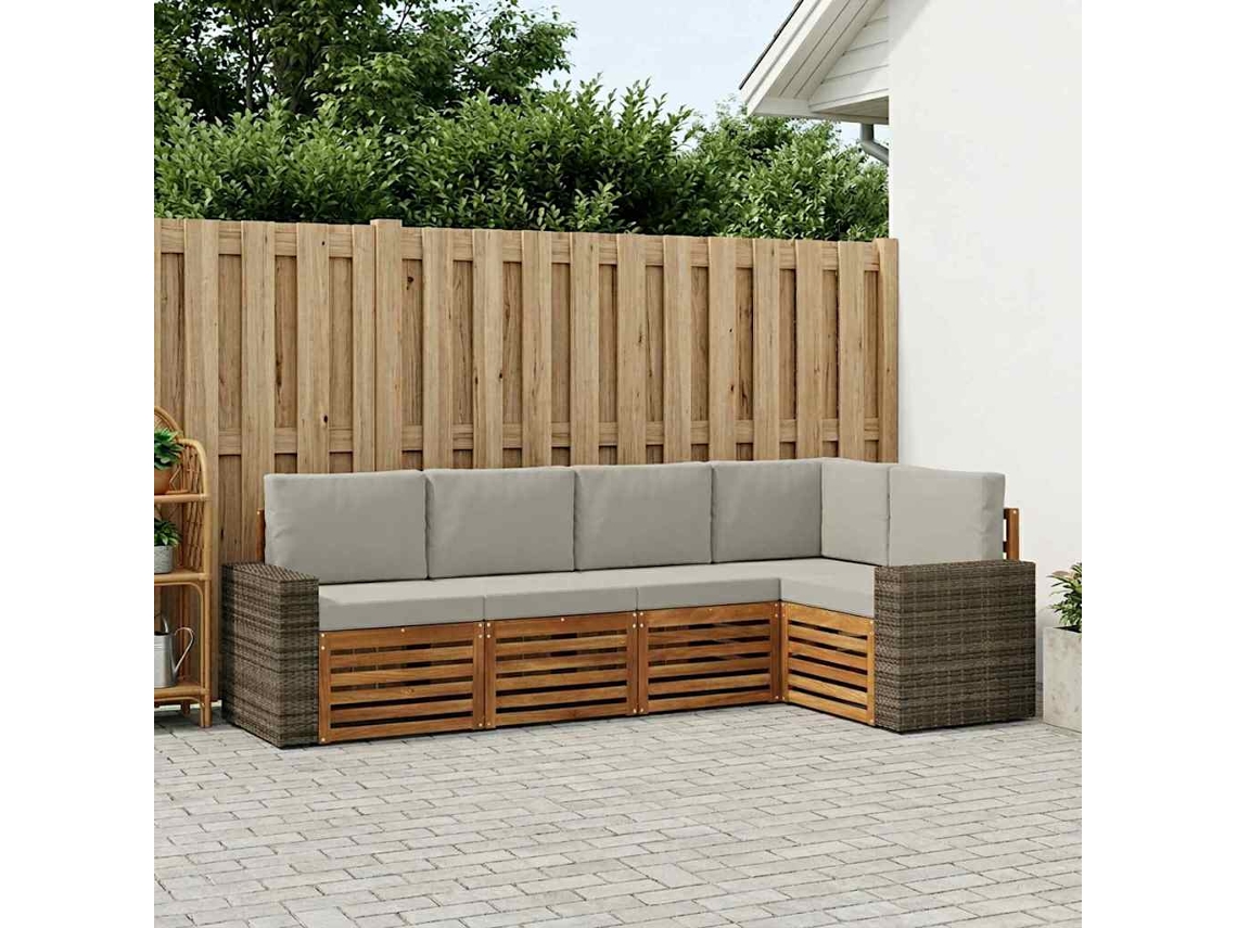 Vidaxl Conjunto De Sofás Para Exterior 5 Unid. Poliéster