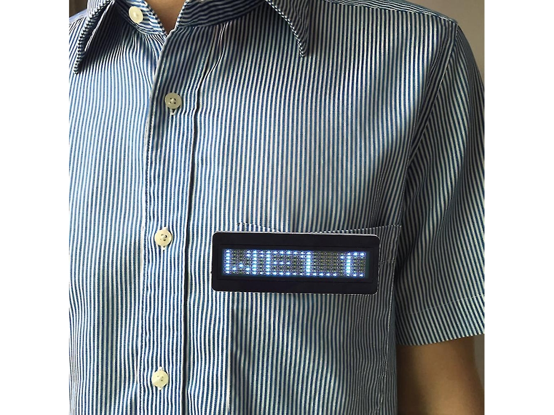 Led Programmable Scrolling Name Message Badge Tag Digital Display English