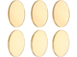 Moedas Redondas De Ferro Banhadas A Ouro, Em Branco Para Gravação, 6 Peças