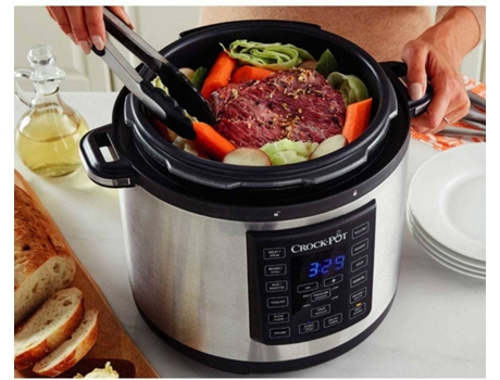 Máquina de Cozinha Multicooker CROCKPOT CSC051X-01 (5 L - 1100 W) — 4 opções para cozedura lenta, Selar/Saltear ou Vapor , 8 opções de cozedura rápida. Painel digital programável, com possibilidade de inicio diferido. Recipiente para cozinhar desmontável e com capacidade de 5L.