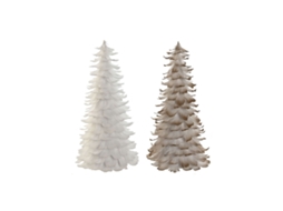 Árvore de Natal HOME ESPRIT Branco Dourado Cartão Pluma 22 x 22 x 46 cm (2 Unidades)